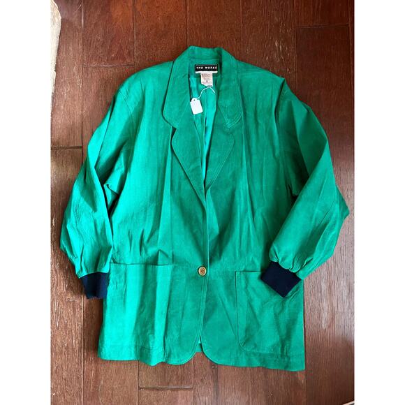 Vintage Green Leather Jacket by The Works from Saks Fifth Avenue - Size M - Picture 2 of 7